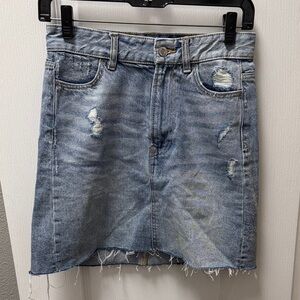 H&M Distressed Denim Skirt